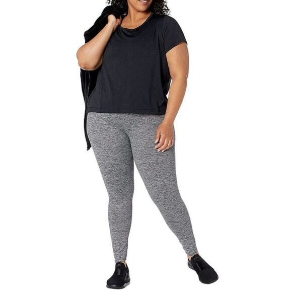 New Women Black Basic T Shirt Size 1X Short Sleeves Jacquard Mesh - Picture 8 of 8